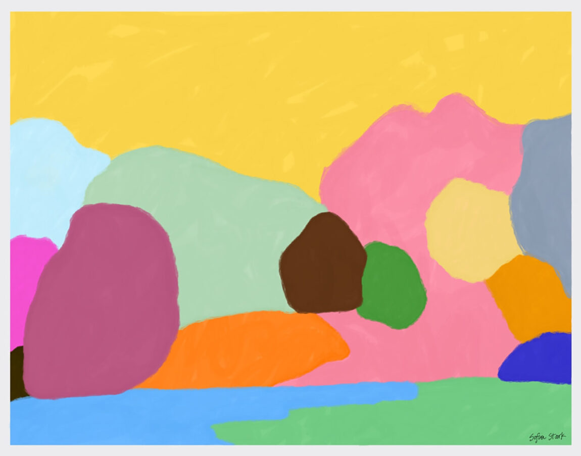 This image was created using the "Painting Minimalist Landscapes" project prompt on Art Connects Kids, a new website created by students at the Stamps School of Art & Design.