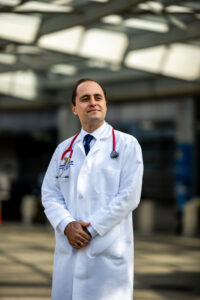 Dr. Tom Saba is a pediatric pulmonologist at Michigan Medicine. He has moved 50% of his appointments to video and phone calls. Image credit: Eric Bronson, Michigan Photography