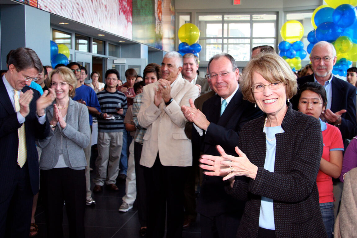 Photo Mary Sue Coleman at the Life Sciences Institute in 2008, celebrating the naming of the LSI directorship in her honor