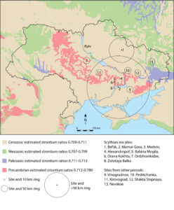 Extent of mobility of population from Scythian era and earlier sites. Image credit: James Johnson and John Klausmeyer