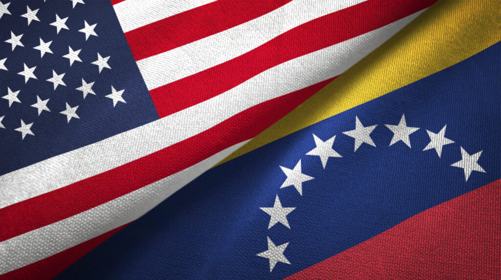 Venezuela and United States flags together. Image credit: iStock
