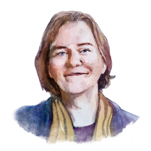 Watercolor illustrations of panelists and essayists are by Joe Iovino, and were created for "Radical Humility: Essays on Ordinary Acts," a book edited by University of Michigan Stamps School of Art & Design professor Rebekah Modrak and art and design librarian Jamie Vander Broek.