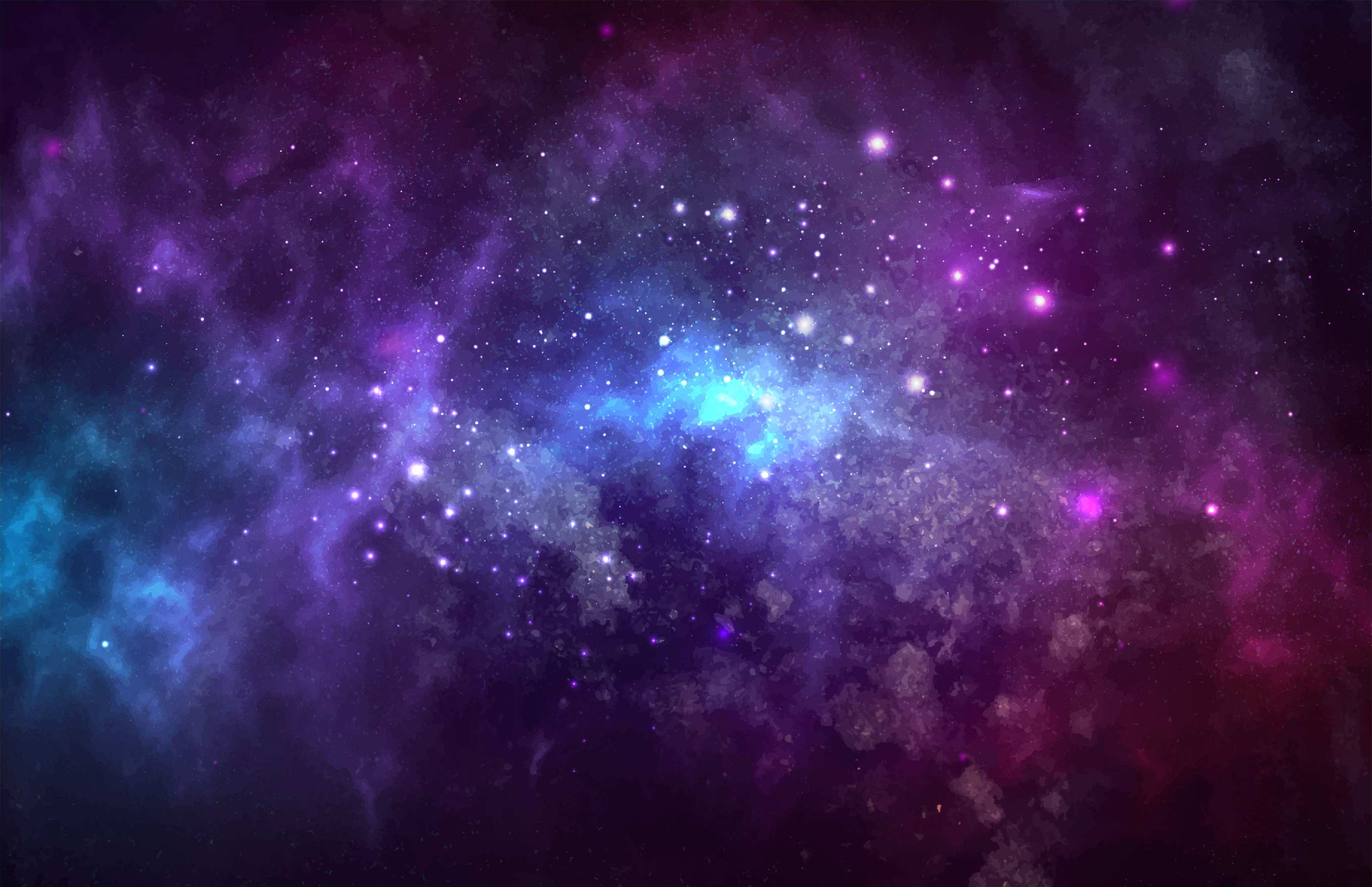 Vector cosmic illustration. Beautiful colorful space background. Watercolor Cosmos