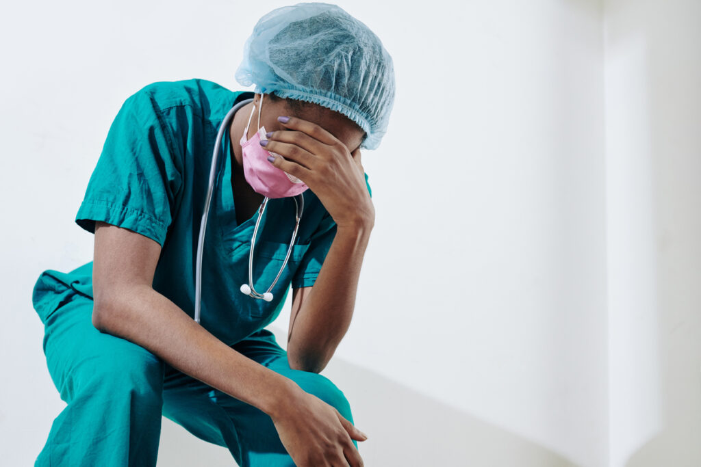 Stressed nurse. Image credit: iStock