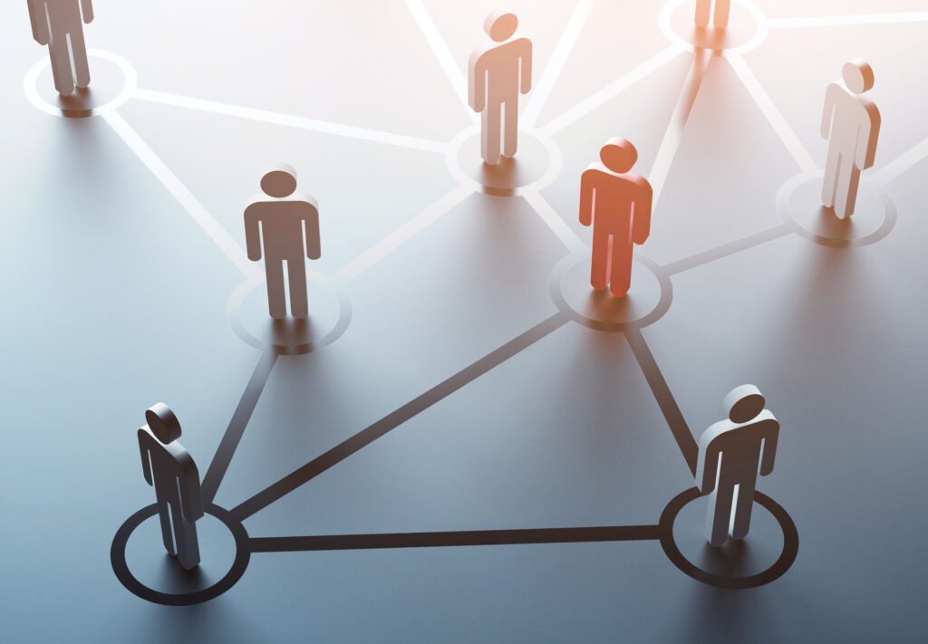 group of people talking in social network. Image credit: Peshkova