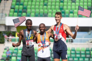 Mason Ferlic with his fellow members of the U.S. Olympic steeplechase team.