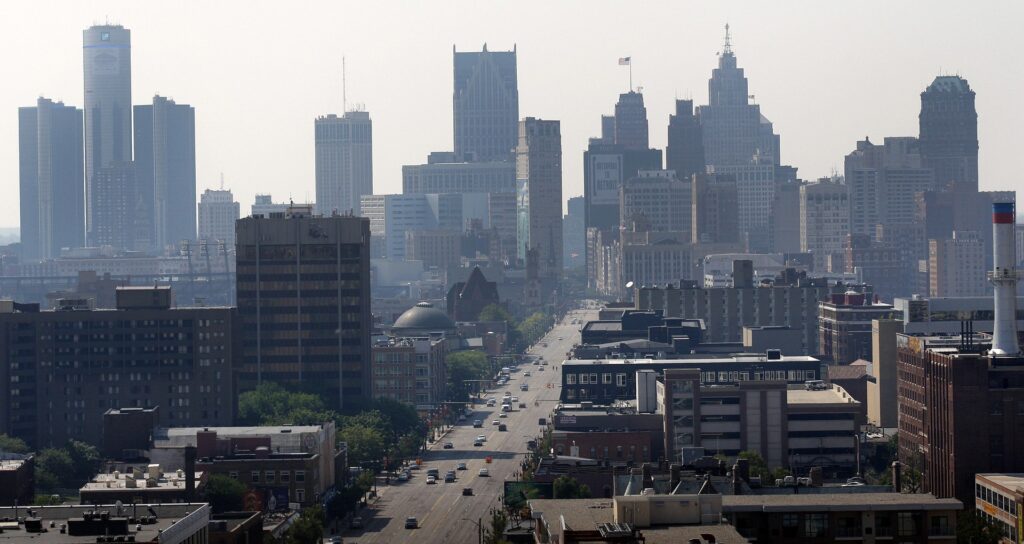 Aerial view of Detroit. Image courtesy DMACS