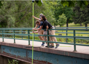 Team members of Hyfi, a water data management service provider, set up a sensor in the Shiawassee National Wildlife Refuge in Saginaw, Michigan in July. Co-founded by Branko Kerkez, a civil and environmental engineering professor at the University of Michigan, Hyfi gives city managers and insurance providers instant access to data about rising water levels. Photo: Robert Coelius/Michigan Engineering, Communications & Marketing
