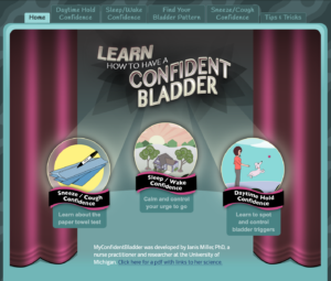 A screenshot of MyConfidentBladder.com