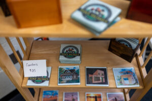 Coaster display at Cass Community Social Services in Detroit. Image credit: Eric Bronson, Michigan Photography
