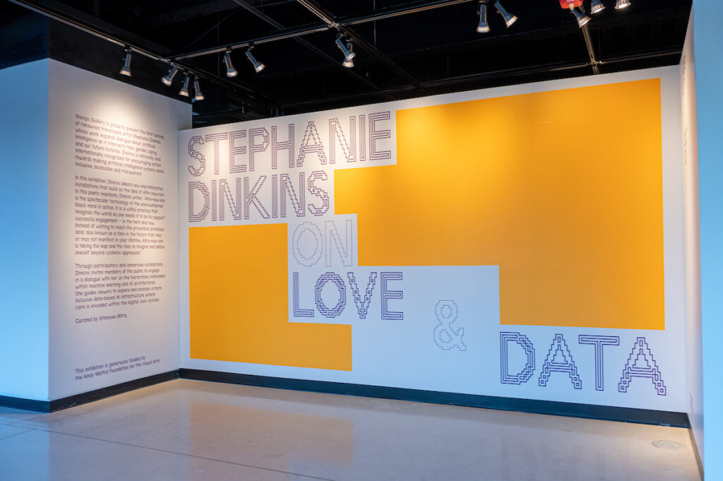 Inro panel for a new exhibition titled "Stephanie Dinkins: Love & Data"