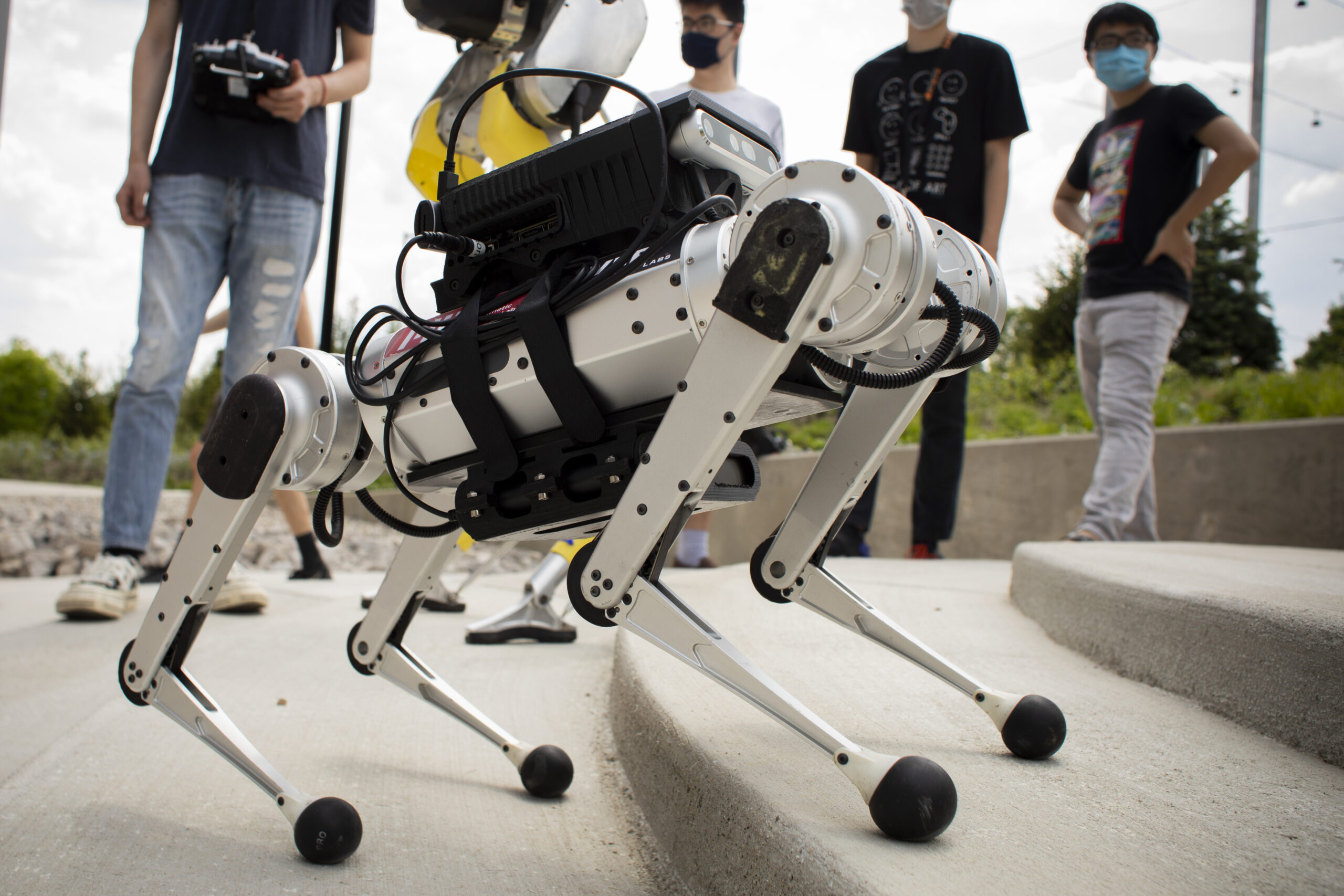 A Mini-Cheetah robot at The University of Michigan. Photo: Robert Coelius, University of Michigan Engineering.
