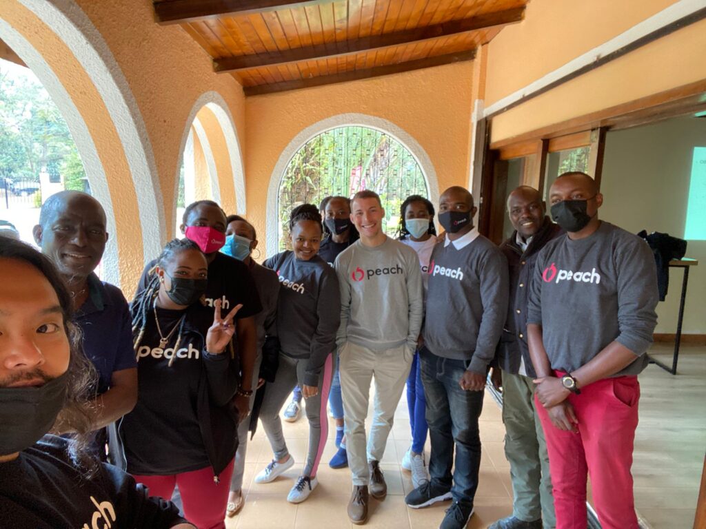 First Fellow, Zachary Petroni, with his Peach team in Kenya.