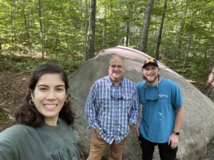 U-M SEAS graduate student Daniela Fernández Méndez Jiménez; Jon Allan, the academic and research program officer at SEAS; and SEAS graduate student Samuel Frederickson visited Beaver Island as part of their master's project. Image credit: U-M SEAS student master's project team