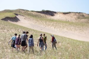 U-M undergraduates perform fieldwork in a flagship Northern Michigan dune habitat. Image credit: Alexis Rankin