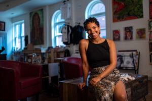 Egypt Otis opened the Comma Bookstore & Social Hub in September 2020 and stocks mostly what she calls "Black and brown books" by Muslims, African Americans, Indigenous and Latinx people. Image credit: Eric Bronson, Michigan Photography