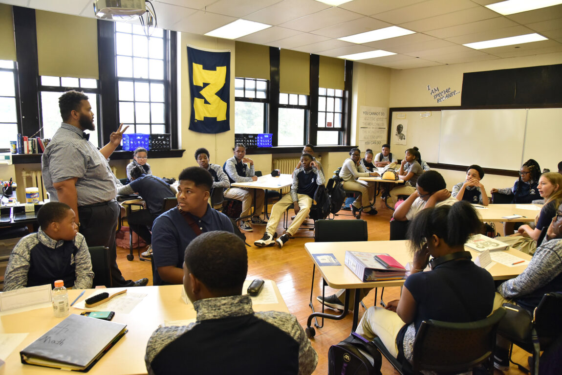 Michael Chrzan teaches mathematics at The School at Marygrove. (Photo by Peter Smith)