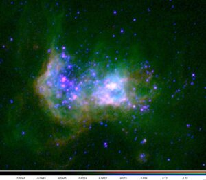This image is a closer view of the Mrk 71 region. Image credit: Sally Oey