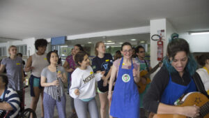 U-M students and members of UNIRIO perform for patients and their family members at a hospital in Rio de Janeiro. Image credit: Levi Stroud