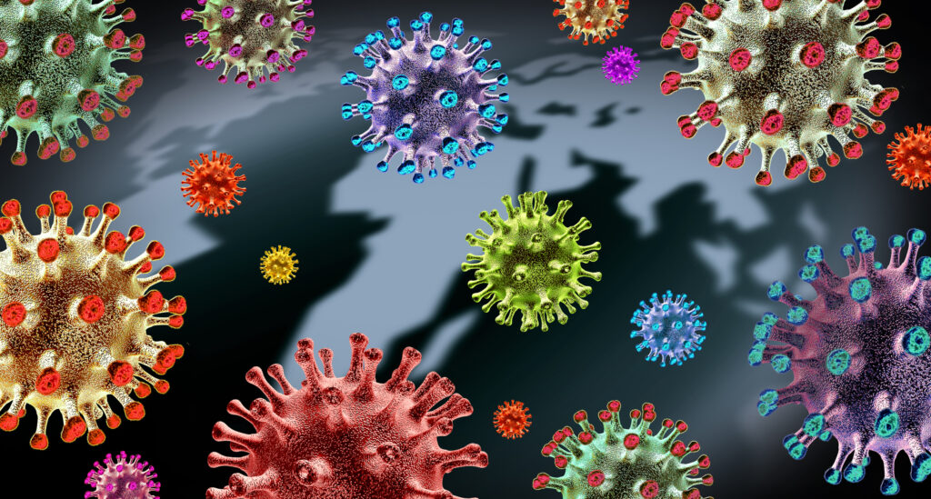 Concept illustration of COVID variants. Image credit: iStock