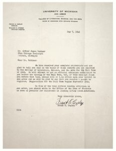 The admissions letter