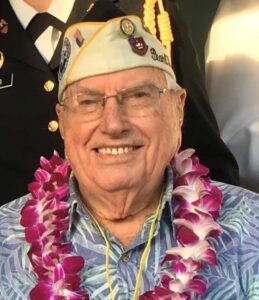 Herb Elfring in Hawaii for commemoration of Pearl Harbor.