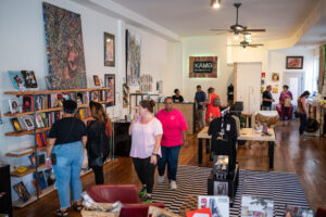 Crowd shop at Comma Bookstore