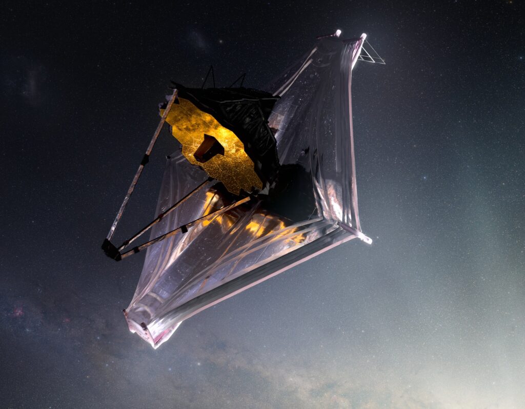 Pictured is an artist's conception of the James Webb Space Telescope. Image credit: NASA GSFC/CIL/Adriana Manrique Gutierrez