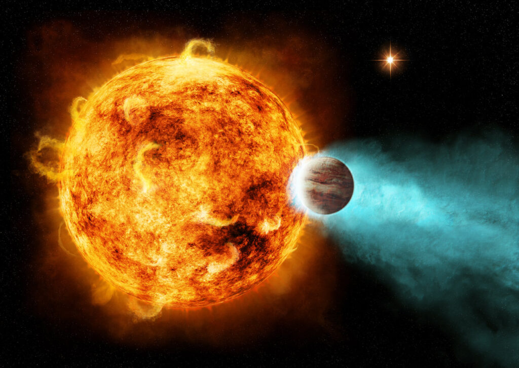 Pictured is an artist's rendition of a Hot Jupiter orbiting its star. Image credit: NASA/Ames/JPL-Caltech