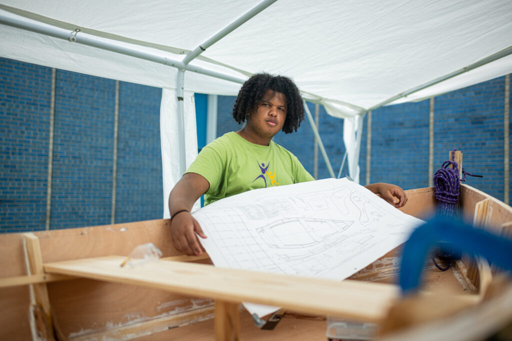 Malachi Hamilton, a resident of Detroit, and Detroit River Story Lab participant, hopes projects like this creates more opportunities. Image credit: Eric Bronson, Michigan Photography