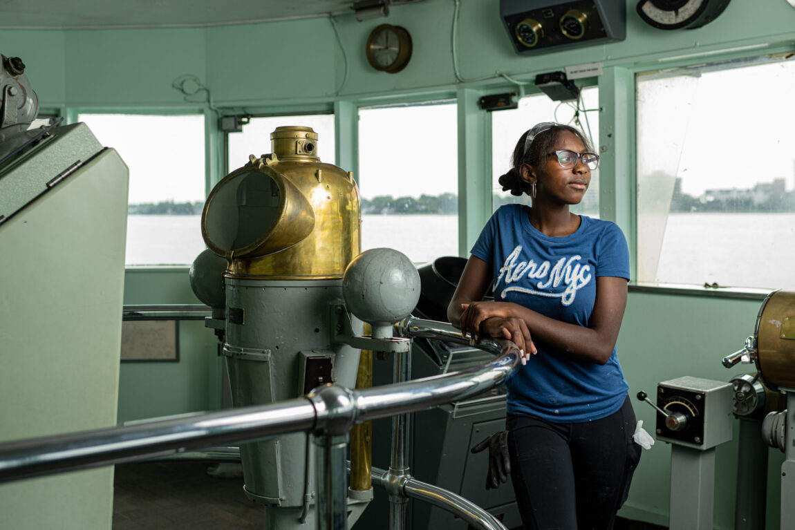Strawberry Burrell is a resident of Detroit and a Detroit River Story Lab participant. (Eric Bronson, Michigan Photography)