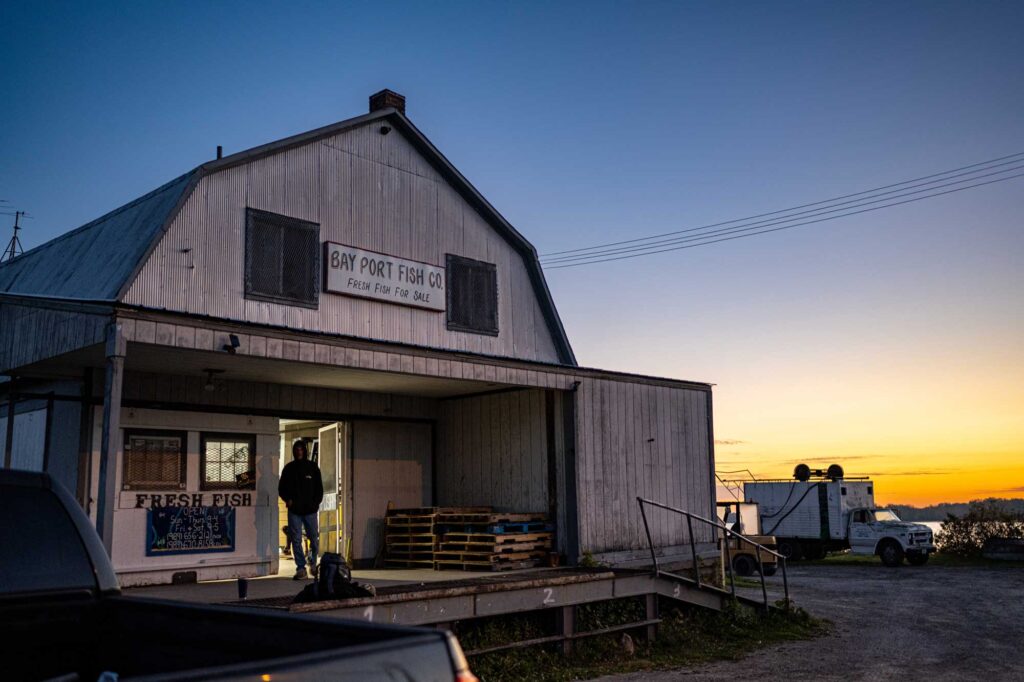 Early morning at the Bay Port Fish Company in Bay Port, Mich. Image credit: Eric Bronson, Michigan Photography
