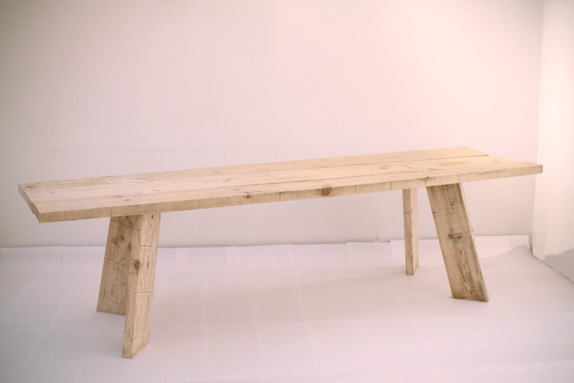 The prototype of the Feldmark table built by Roland Graf, associate professor of art and design in the Penny W. Stamps School of Art & Design, in 2006. (Photo by Roland Graf)