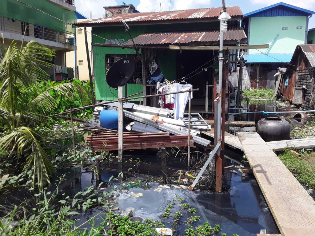 Rural household raised above floodwater in Myanmar. Photo credit: Leon Espira, University of Michigan