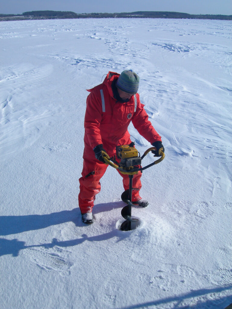 Green Bay ice sampling. Image credit: NOAA Great Lakes Environment Research Laboratory
