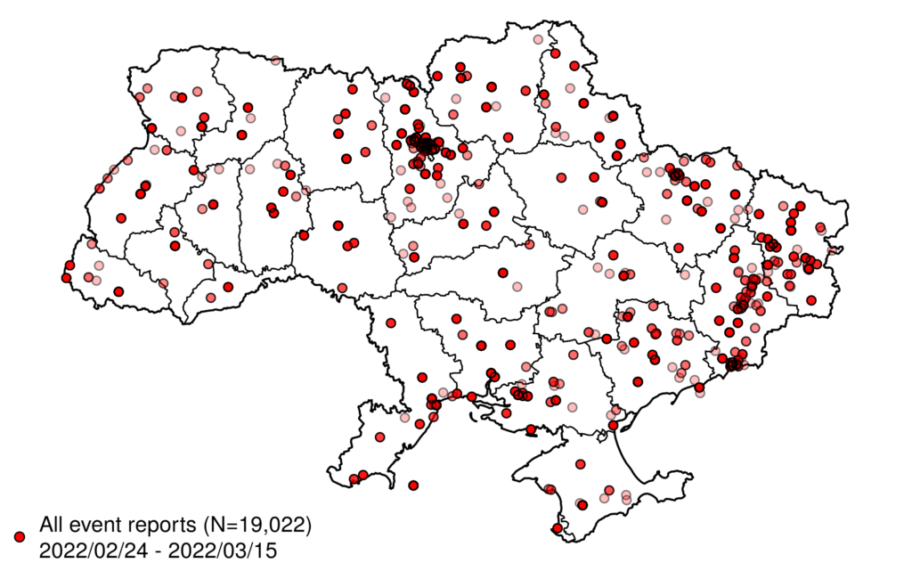 2022 Russian Invasion of Ukraine Violent Incident Information from News Articles. Image courtesy VIINA