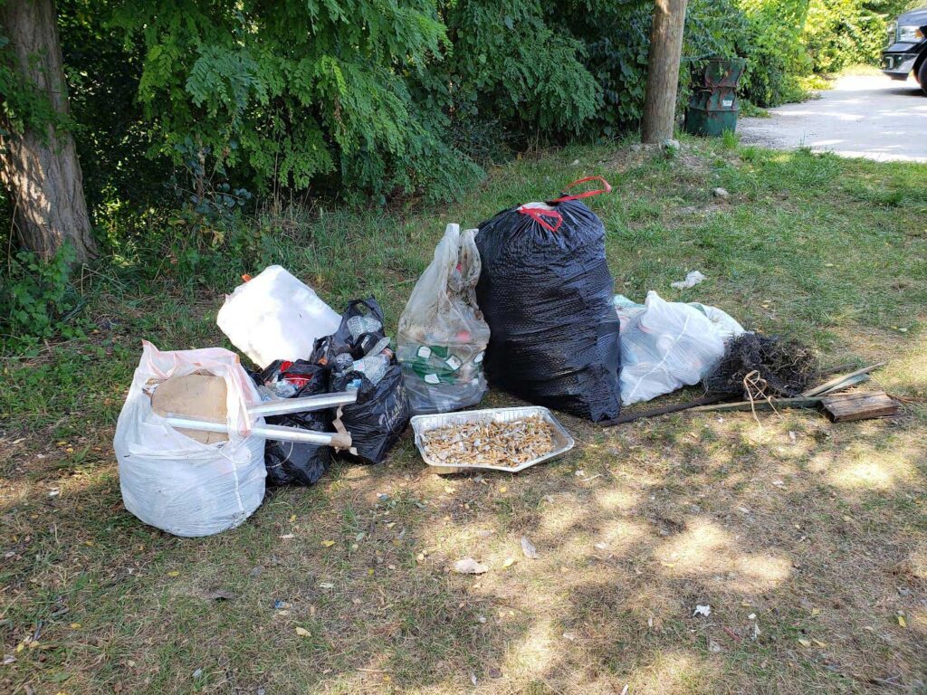 University of Michigan students, researchers and volunteers cleaned up Frog Island Park in Ypsilanti as part of a September 2021 clean-up event. Image credit: Natasha Perry