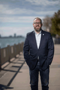 Mark Wallace, U-M alum and Detroit Riverfront Conservancy president and CEO. Image credit: Eric Bronson, Michigan Photography