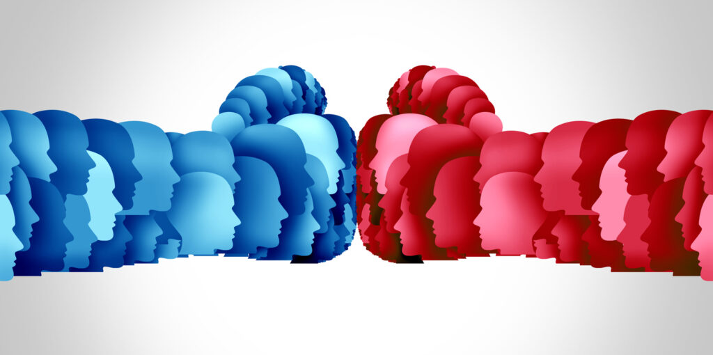 Concept illustration of political polarization. Image credit: iStock