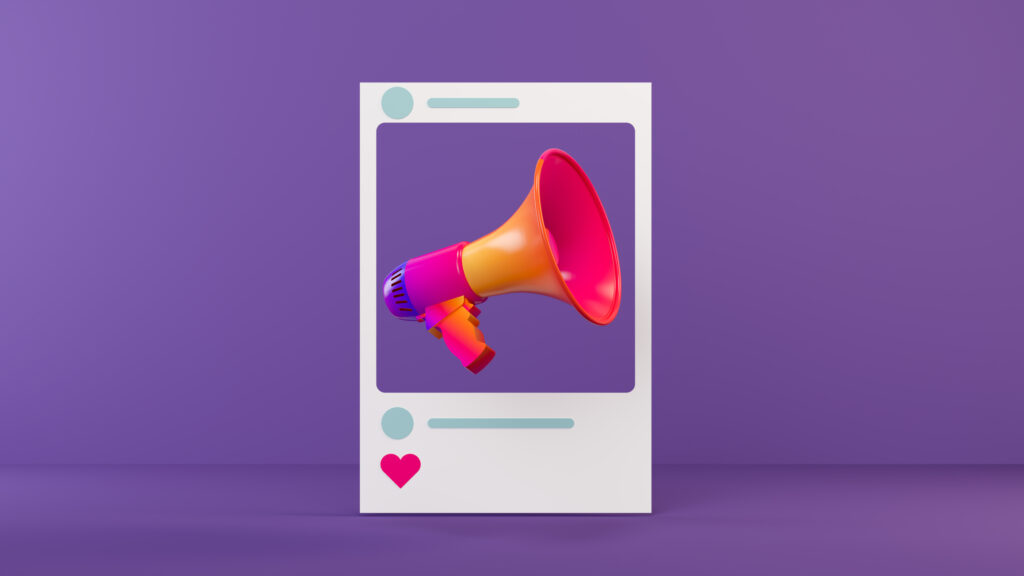 Megaphone social media concept illustration. Image credit: iStock