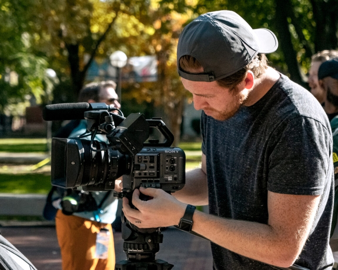 Sam Baldwin, media designer for the Center for Academic Innovation, has filmed more than a thousand live sporting events around the Midwest. (Photo courtesy of Sam Baldwin)