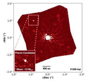 The team found a host of stars and brown dwarfs orbiting these planet-forming disks including 3 brown dwarfs and one newly discovered planetary-mass candidate around V1295 Aql. The team found that these companions influence the amount of dust detected around the young stars. Image credit: Evan Rich, University of Michigan.