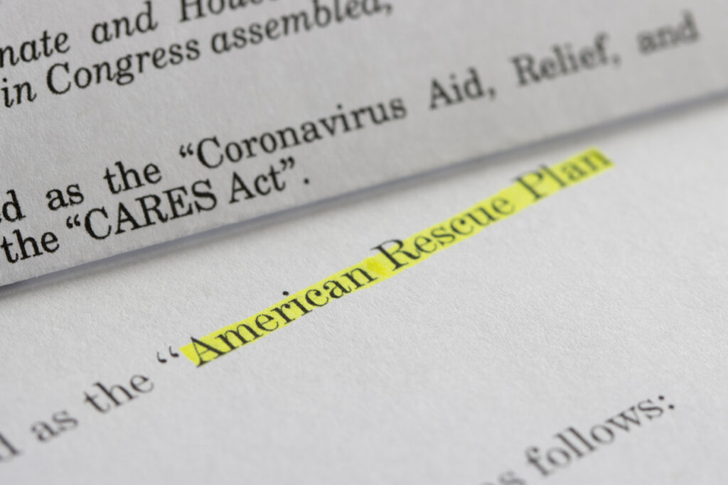 American Rescue Plan Act of 2021 and CARES Act. Image credit: iStock