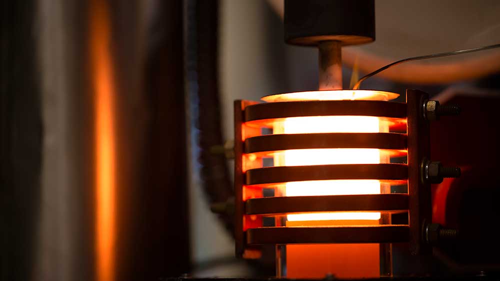 A demonstration of a machine that uses heat to densify a ceramic known as LLZO at 1,225 degrees Celsius. Photo credit: Evan Dougherty/Michigan Engineering Communications & Marketing