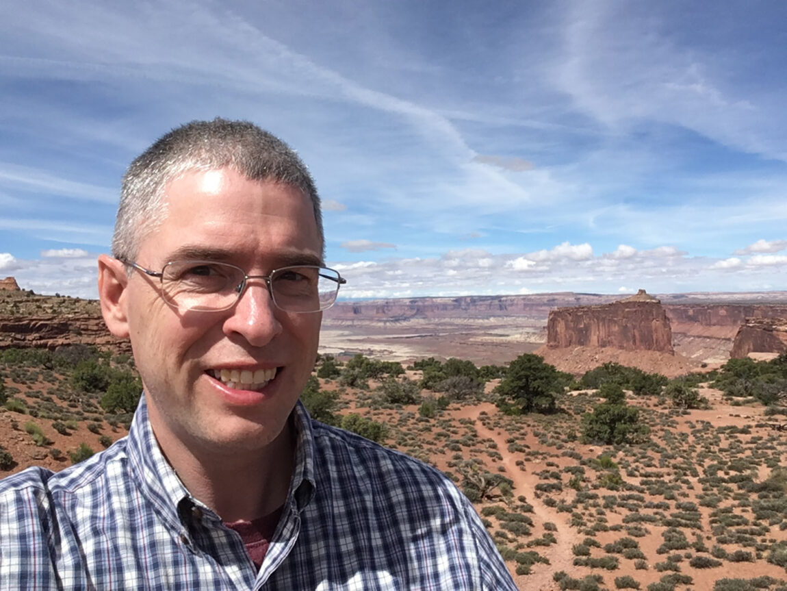 David Carter, shown at Canyonlands National Park in Utah, serves as video game archivist for the Computer and Video Game Archive and comics librarian. (Photo courtesy of David Carter)