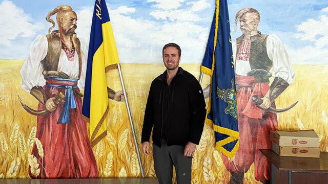 Florian Schmitzberger, an emergency physician at U-M Health, works with Global Response Management and provided care and training in Ukraine after Russia invaded. (Photo courtesy of Florian Schmitzberger)