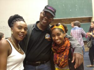 Adelia Davis with a student and a professor at the University of Limpopo, South Africa during her study abroad. Image credit: Adelia Davis