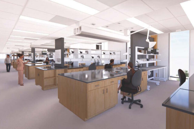 The new building will feature active-learning-style classrooms, laboratories, associated support spaces, faculty and administrative offices, and student-focused areas.