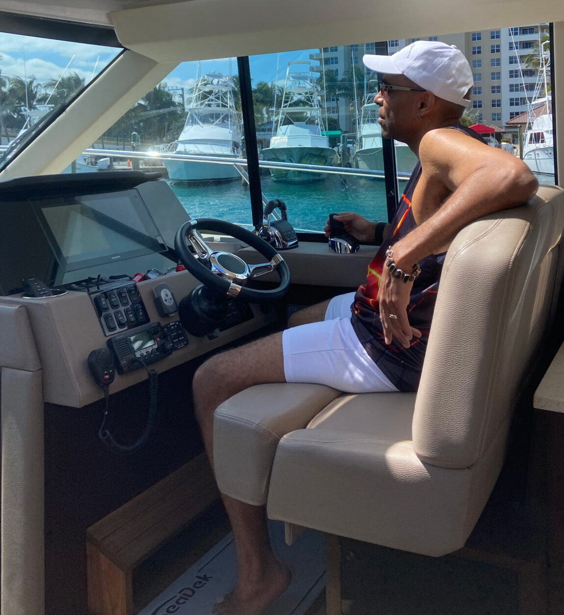 Aaron Dworkin, professor of arts leadership and entrepreneurship in the School of Music, Theatre & Dance, spent much of his time during the COVID-19 quarantine preparing to captain voyages across the Gulf Stream. (Photo courtesy of Aaron Dworkin)