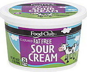 Food club carton of sourcream